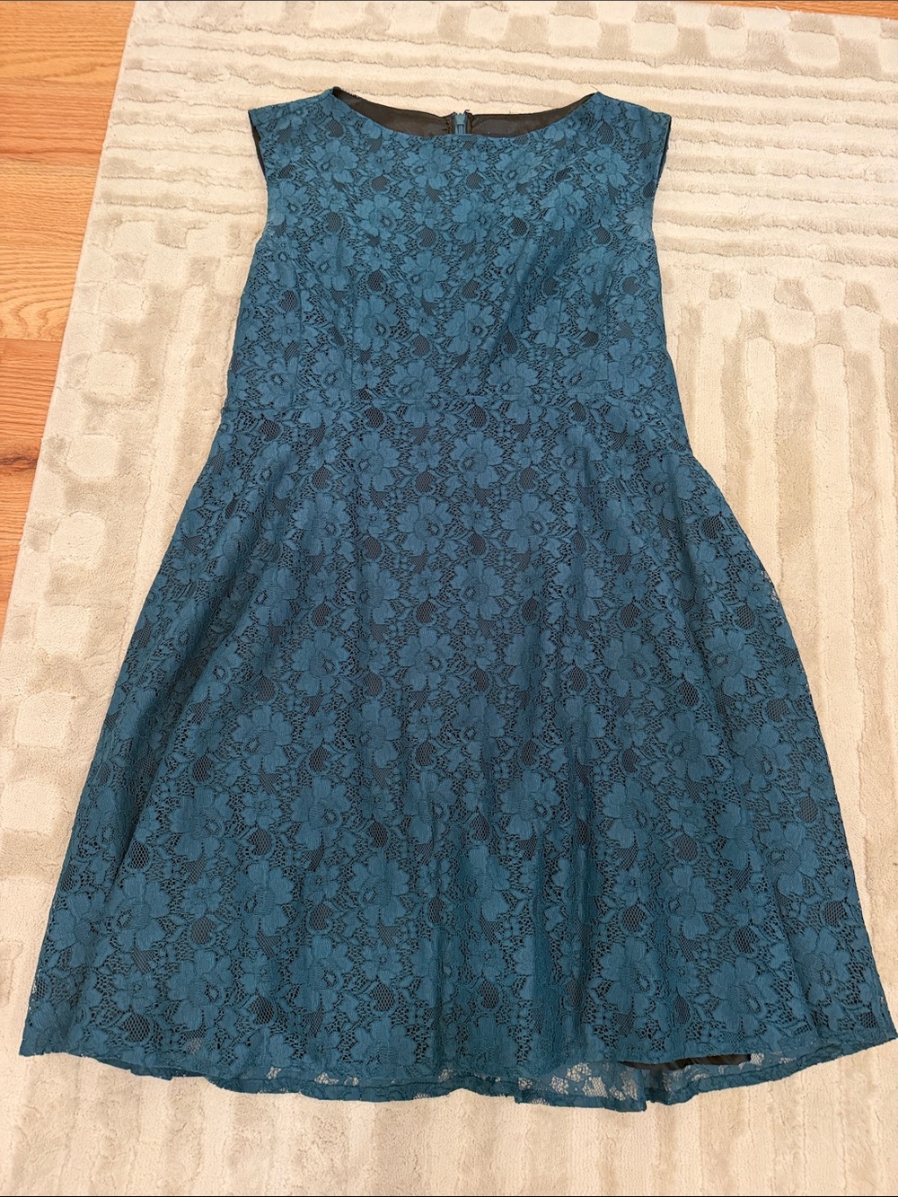 French Connection Teal and Black Lined Garment with Interior Label